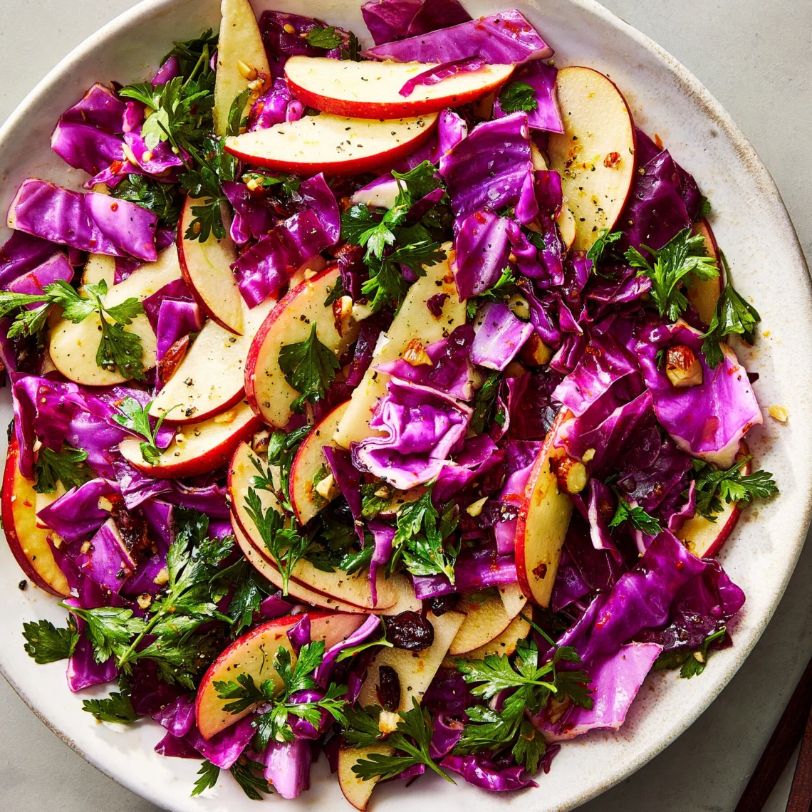 Winter Cabbage Salad with Apples and Citrus Dressing