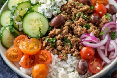 Greek Ground Turkey Rice Bowls
